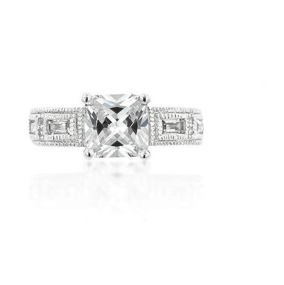 Halle 8mm Princess CZ Engagement Ring | 3ct