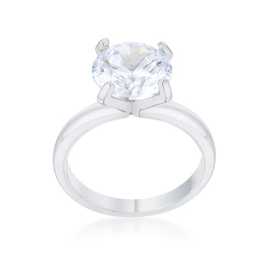 Hanna 10.5mm Round Solitaire Engagement Ring | 4.5ct