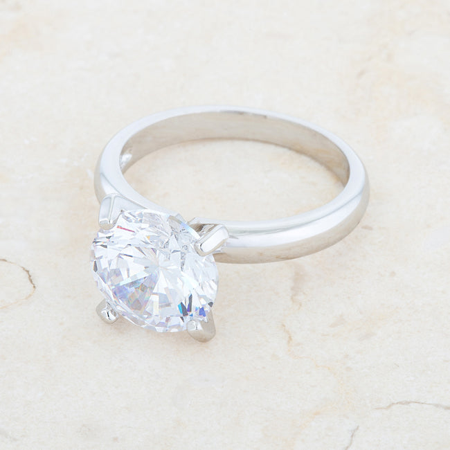 Hanna 10.5mm Round Solitaire Engagement Ring | 4.5ct