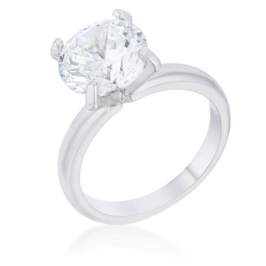Hanna 10.5mm Round Solitaire Engagement Ring | 4.5ct