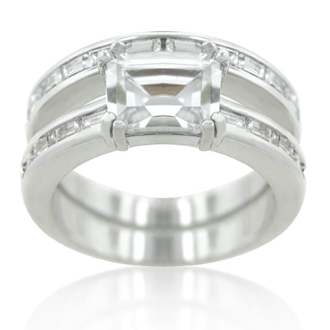 Hansa 8x6mm Emerald Engagement Ring Set | 1ct | 2.5ct