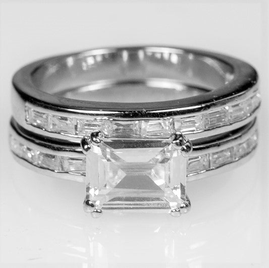 Hansa 8x6mm Emerald Engagement Ring Set | 1ct | 2.5ct