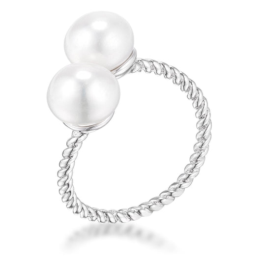 Haydon Two 8mm Pearl Twisted Wrap Ring