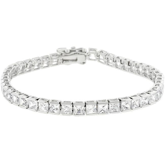 Hazel 4mm Princess CZ Tennis Bracelet | 7.25in | 19ct