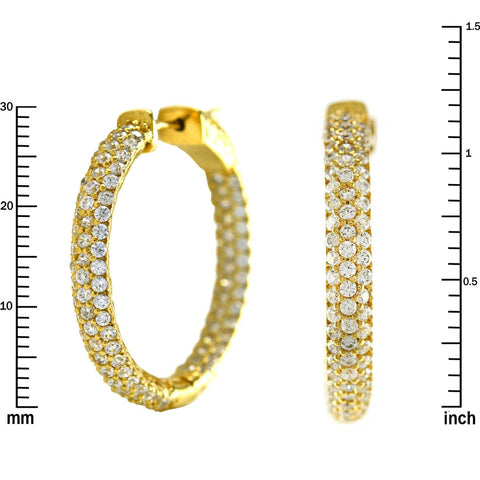 Heija CZ Inside Out Hoop Earrings | 18k Gold | 30mm