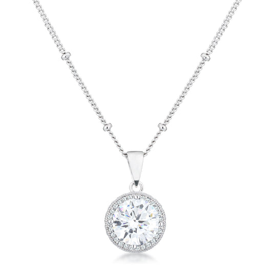 Jan 9mm CZ Round Halo Pendant | 2.9ct