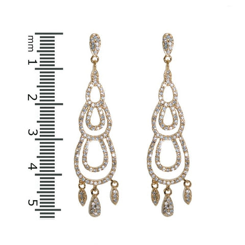 Janalyn CZ Gold Chandelier Earrings | 18k Gold