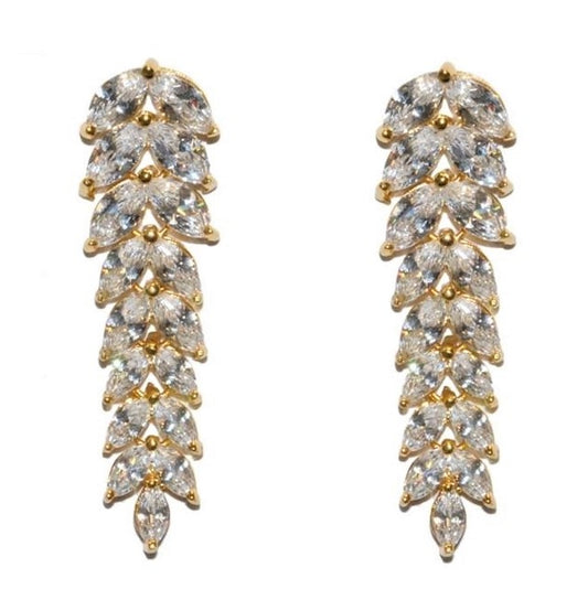 Janipa Marquise Linear Gold Earrings | 5ct - Beloved Sparkles