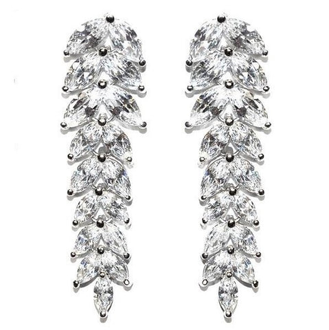 Janipa Marquise Linear Silver Earrings | 7ct