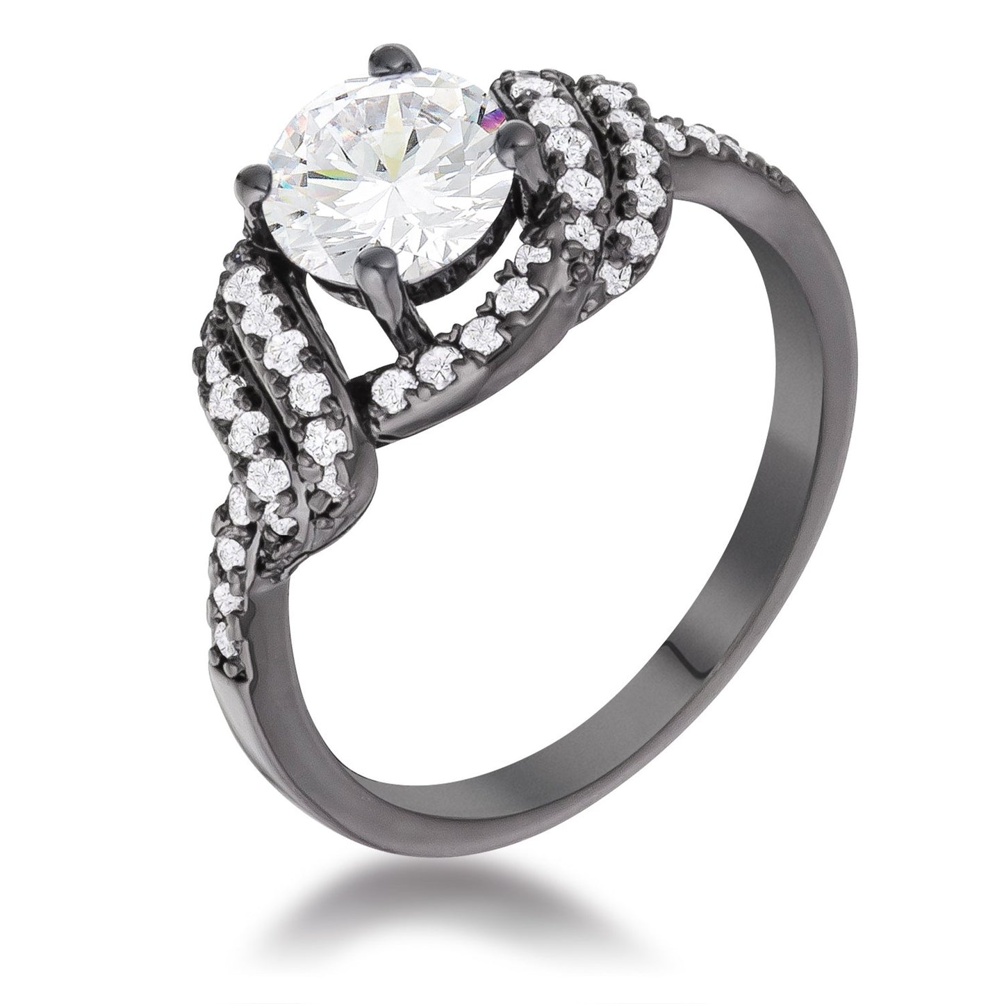 Jasna 6.5mm Round CZ Twist Ring | 1ct