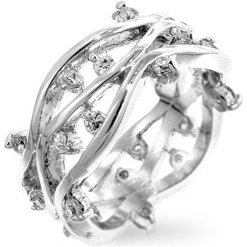 Jaspreet CZ Vine Wide Band Ring