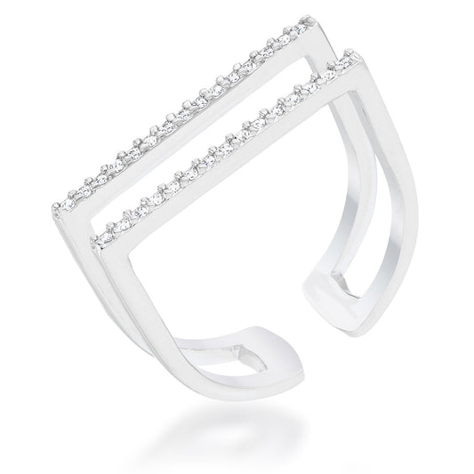 Jenn Pave CZ Parallel Fashion Ring