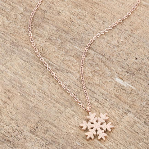 Noelle Snowflake Rose Gold Necklace