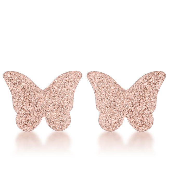 Jess Glittery Butterfly Stud Earrings | Stainless Steel