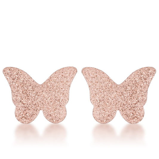 Jess Glittery Butterfly Stud Earrings | Stainless Steel