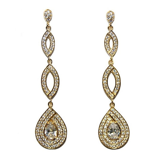 Jevette Linear Gold Chandelier Earrings