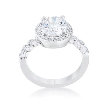 Jordana 8mm Round CZ Halo Engagement Ring | 2ct | 2.7ct