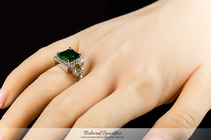 Kara 10mm Princess CZ Halo Ring | 5.6ct