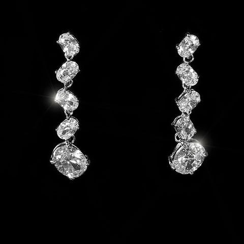 Karina Cascade Oval Drop Dangle Earrings | 4ct