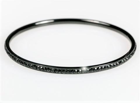 Katlynn Hematite Black CZ Bangle Bracelet