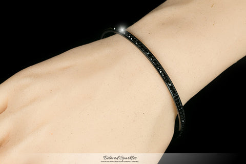 Katlynn Hematite Black CZ Bangle Bracelet