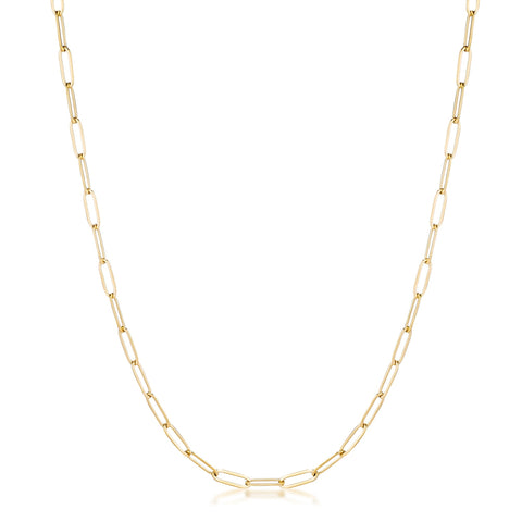 Kaylee 16” Gold Petite Paperclip Chain Linked Necklace