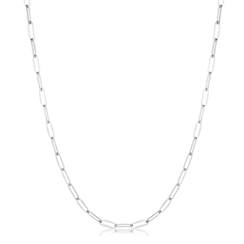 Kaylee 16” Silver Petite Paperclip Chain Linked Necklace