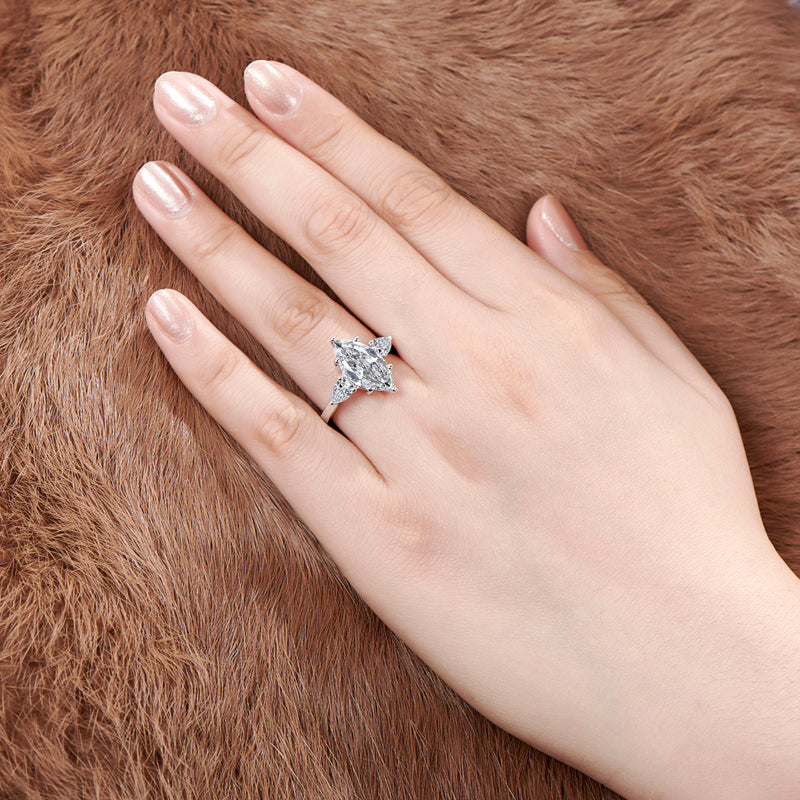 Keena 17x8mm Marquise CZ Engagement Ring | 4.5ct | 925 Sterling Silver