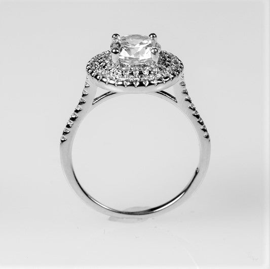 Kleta 7mm Round Halo Engagement Ring Set | 1 ct