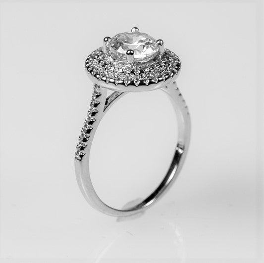 Kleta 7mm Round Halo Engagement Ring Set | 1 ct