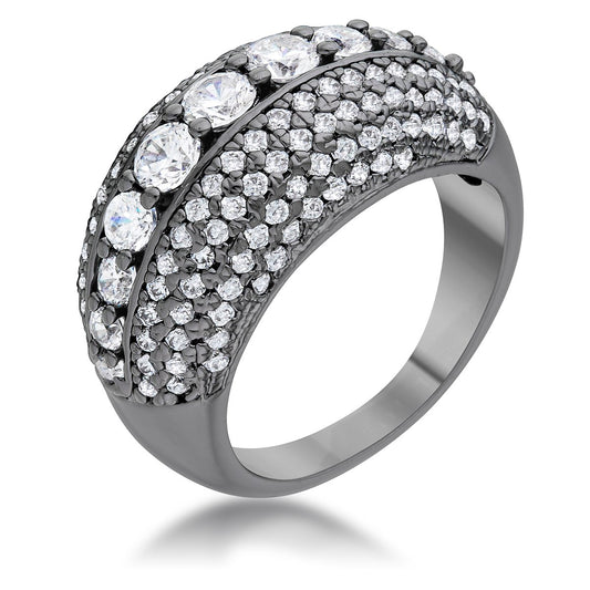 Krista Graduate CZ Hematite Ring | 3ct