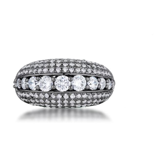 Krista Graduate CZ Hematite Ring | 3ct