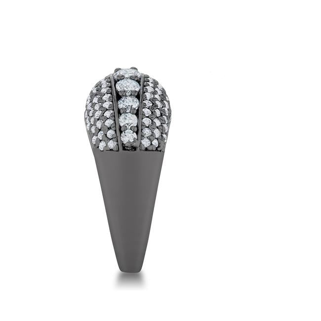 Krista Graduate CZ Hematite Ring | 3ct