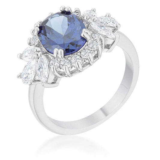 Krizia 10x8mm Tanzanite Oval CZ Ring | 2.7ct