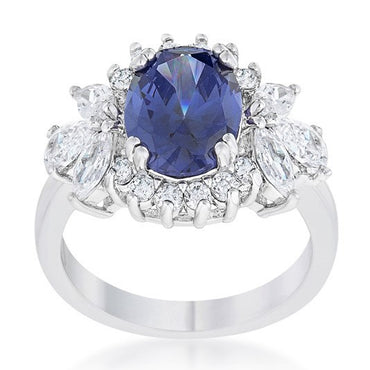 Krizia 10x8mm Tanzanite Oval CZ Ring | 2.7ct