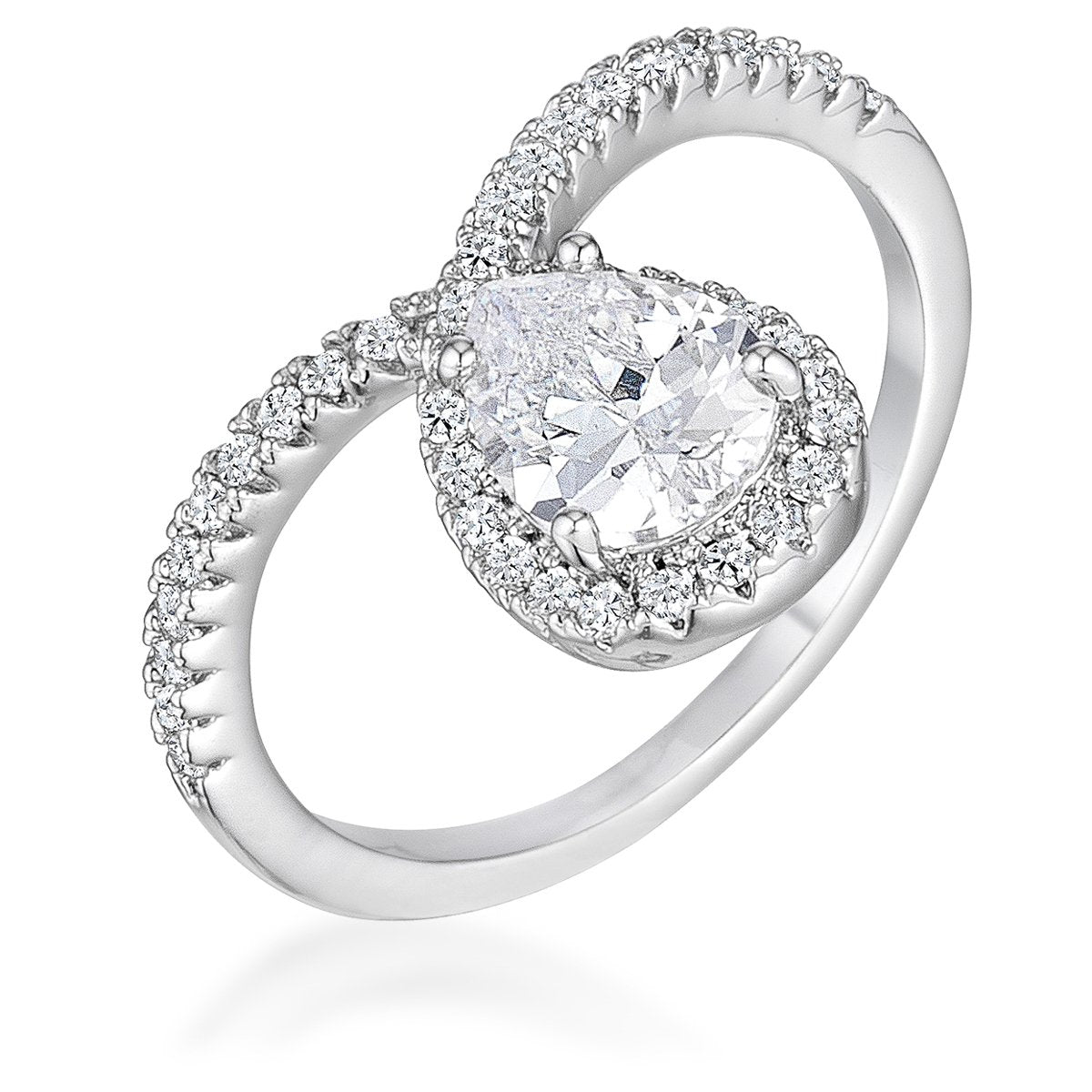 Ladda 8x6mm Pear CZ Chevron Ring | 1.25ct