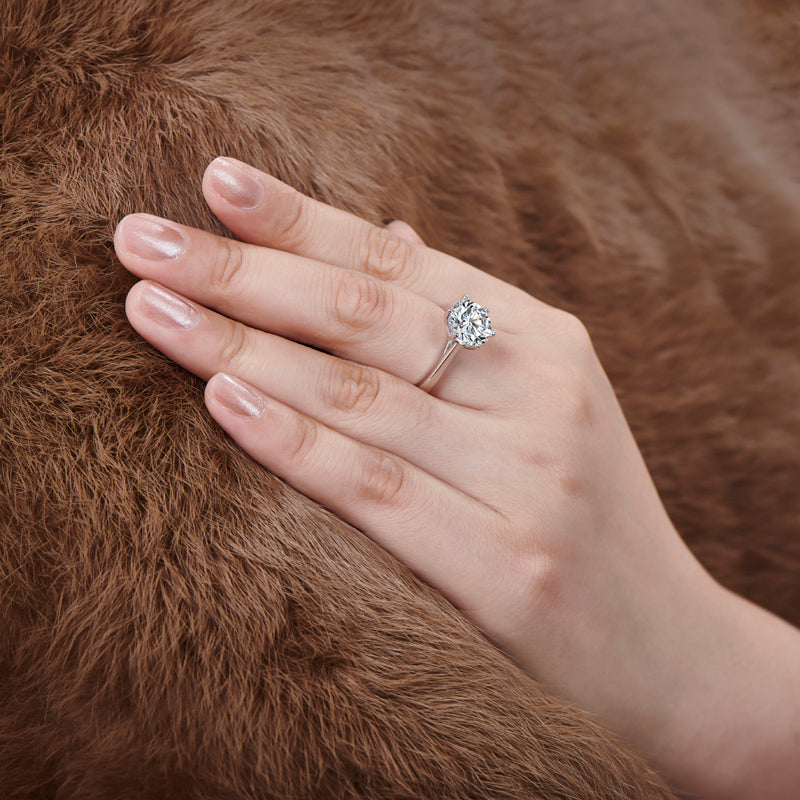 Lauren 10mm Round Solitaire Engagement Ring | 4ct | 925 Sterling Silver