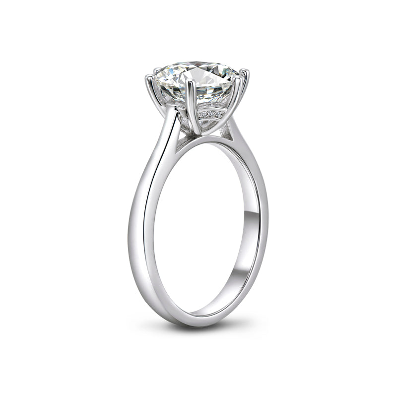 Lauren 10mm Round Solitaire Engagement Ring | 4ct | 925 Sterling Silver