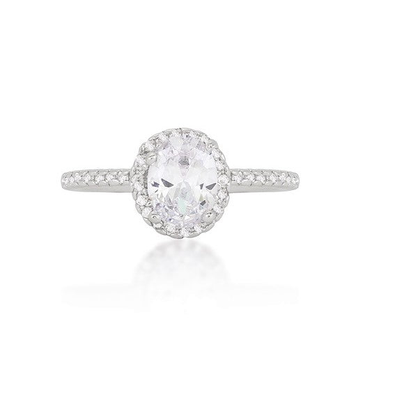 Laveda 8x6mm Oval Halo Solitaire Engagement Ring | 1.3ct