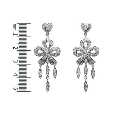 Levitt Ribbon Heart Chandelier Earrings | 50mm