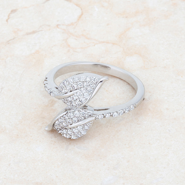 Liana Leaf Wrap CZ Fashion Ring
