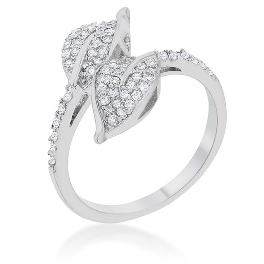Liana Leaf Wrap CZ Fashion Ring