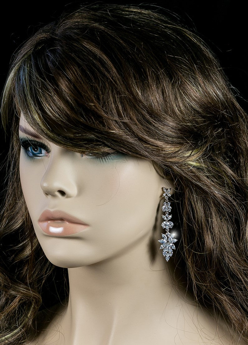 Liann Marquise Linear Chandelier Earrings |  2.5in