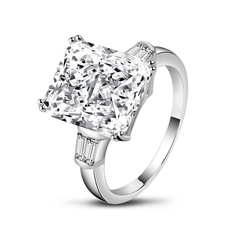 Lina 12x10mm Radiant CZ Engagement Ring | 6.5ct | 925 Sterling Silver