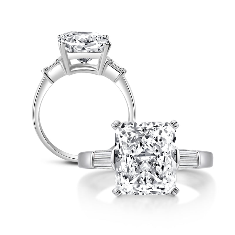Lina 12x10mm Radiant CZ Engagement Ring | 6.5ct | 925 Sterling Silver