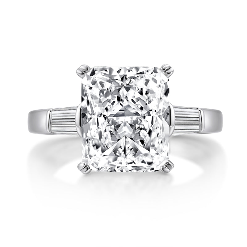 Lina 12x10mm Radiant CZ Engagement Ring | 6.5ct | 925 Sterling Silver