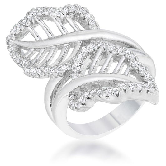 Liana CZ Leaf Wrap Silver Ring