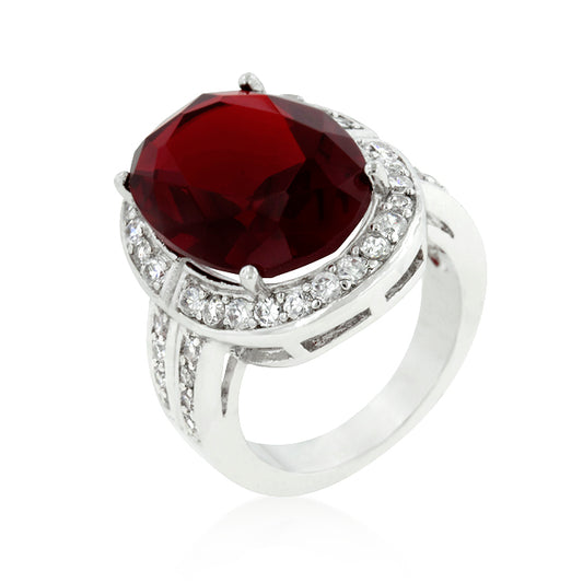 Lina 18mm Ruby Oval CZ Cocktail Ring | 14ct