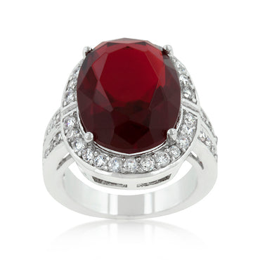 Lina 18mm Ruby Oval CZ Cocktail Ring | 14ct