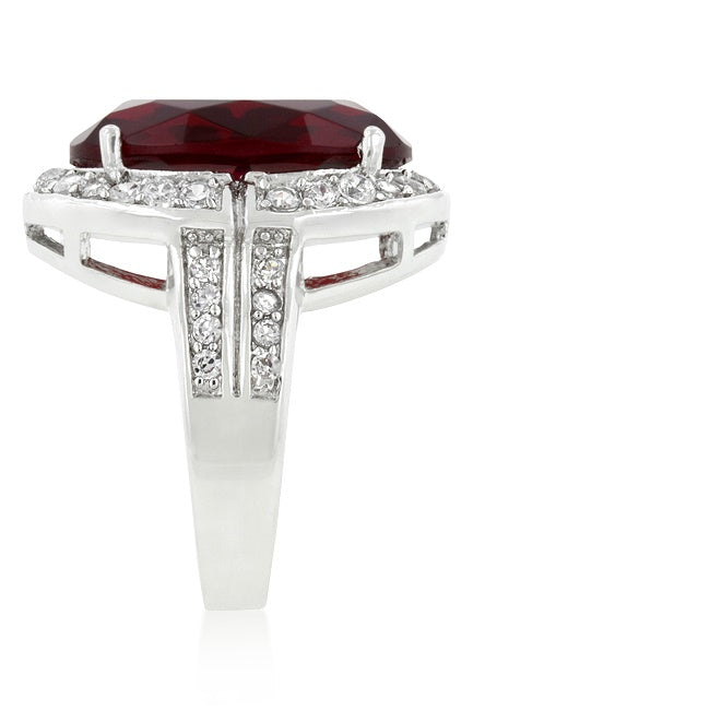 Lina 18mm Ruby Oval CZ Cocktail Ring | 14ct
